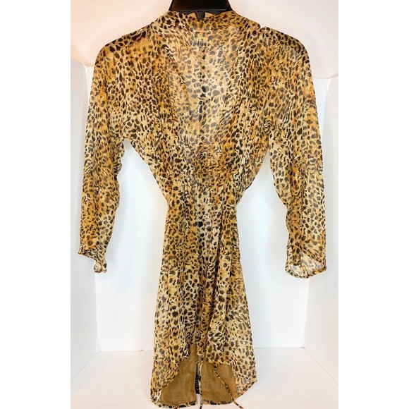 Have Faith Swimwear Leopard Print Coverup, Beaded Rhinestones Details Small - Picture 7 of 14